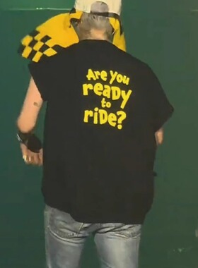 GD权志龙太阳姜大声同款T恤男夏2025新款黑色纯棉情侣装短袖上衣