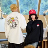 AFGK T恤男女国潮情侣TEE 天使与小狗骑车圆领长袖 Tombonia联名