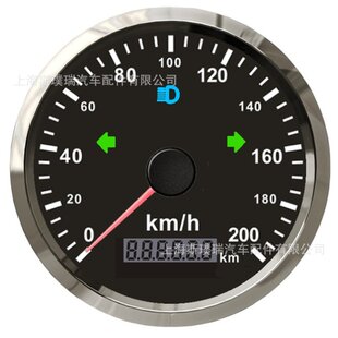 85mm车用摩托车GPS速度里程表路码表200km/h电动车里程可调带报警