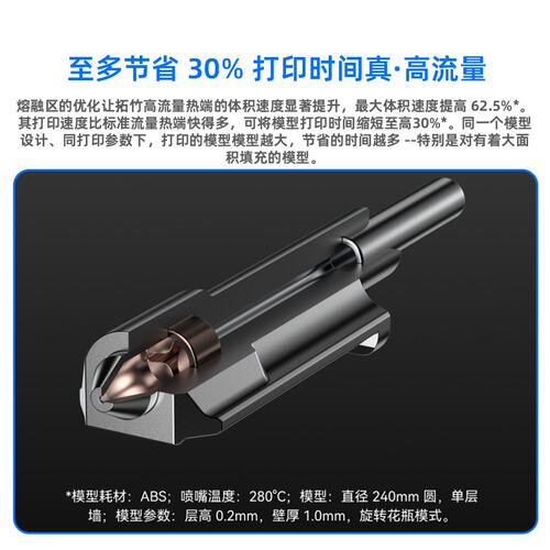 3D打印Bambu Lab拓竹H2D高流量一体HF热端硬化钢挤出头兼容A1mini