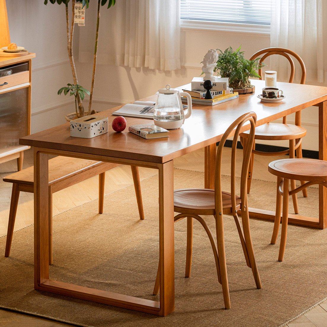 欧拉家具实木餐桌加厚北欧日式家用小户型长桌樱桃木工作台大板桌,住宅家具,书桌,淘宝优惠券,粉丝福利购,淘宝优惠卷