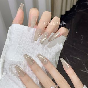 脏脏茶2025新年穿戴甲手工级感温柔系美甲成品显白 玫瑰森林