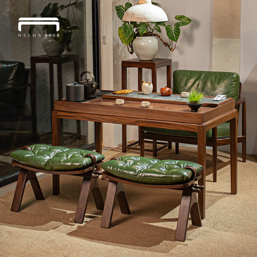 禾寻家居新中式实木储物茶桌椅