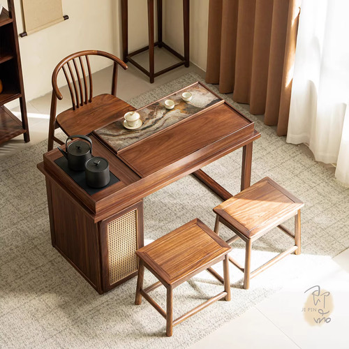 新中式实木多功能茶桌椅组合
