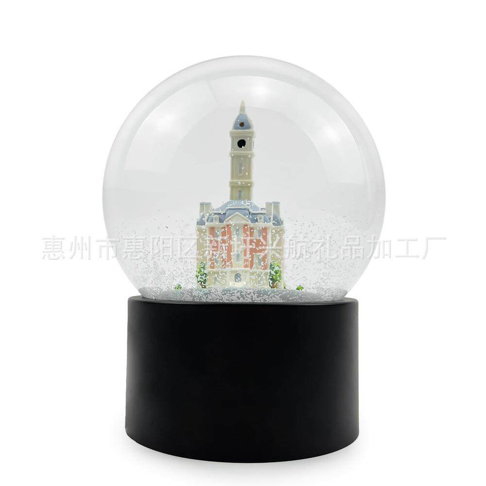 雪花球城市建筑纪念品 树脂水晶球摆件礼品家居个性纪念品雪花球