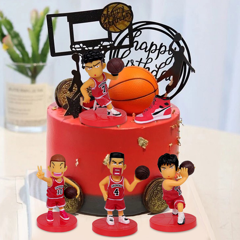 蛋糕装饰灌篮高手摆件篮筐插件篮球小子男孩生日烘焙插牌摆件
