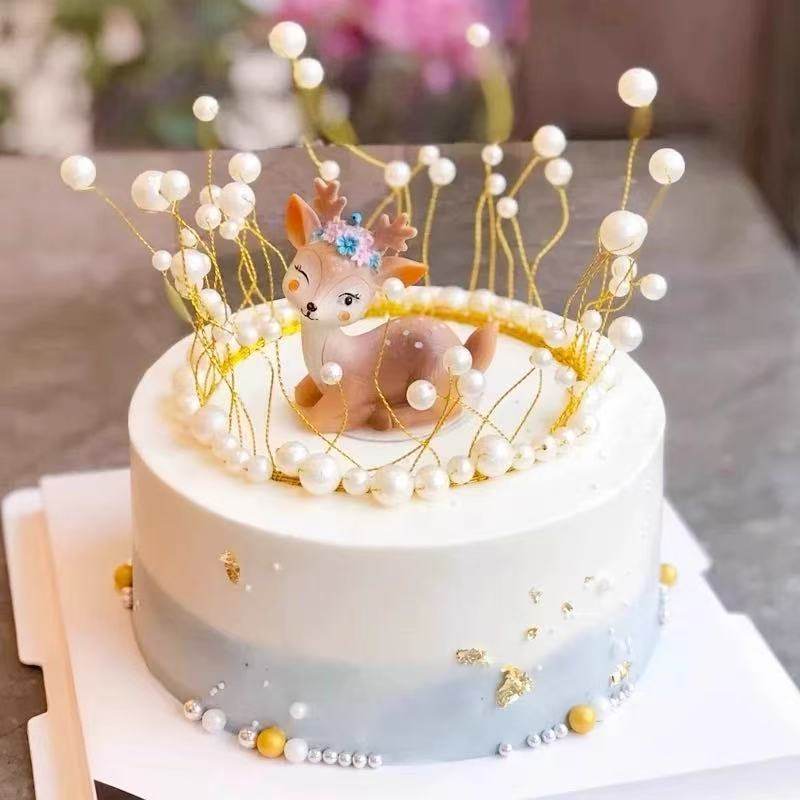小鹿皇冠珍珠蛋糕装饰摆梅花鹿生日蛋糕发光灯串灯线DIY烘焙装饰,节庆用品/礼品,蛋糕/烘焙装饰用品,淘宝优惠券,粉丝福利购,淘宝优惠卷