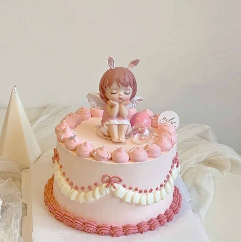 网红安妮宝贝蛋糕摆件贝拉天使可爱女孩生日公主王子烘焙装饰插件