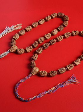 文玩檀香木十八罗汉手串