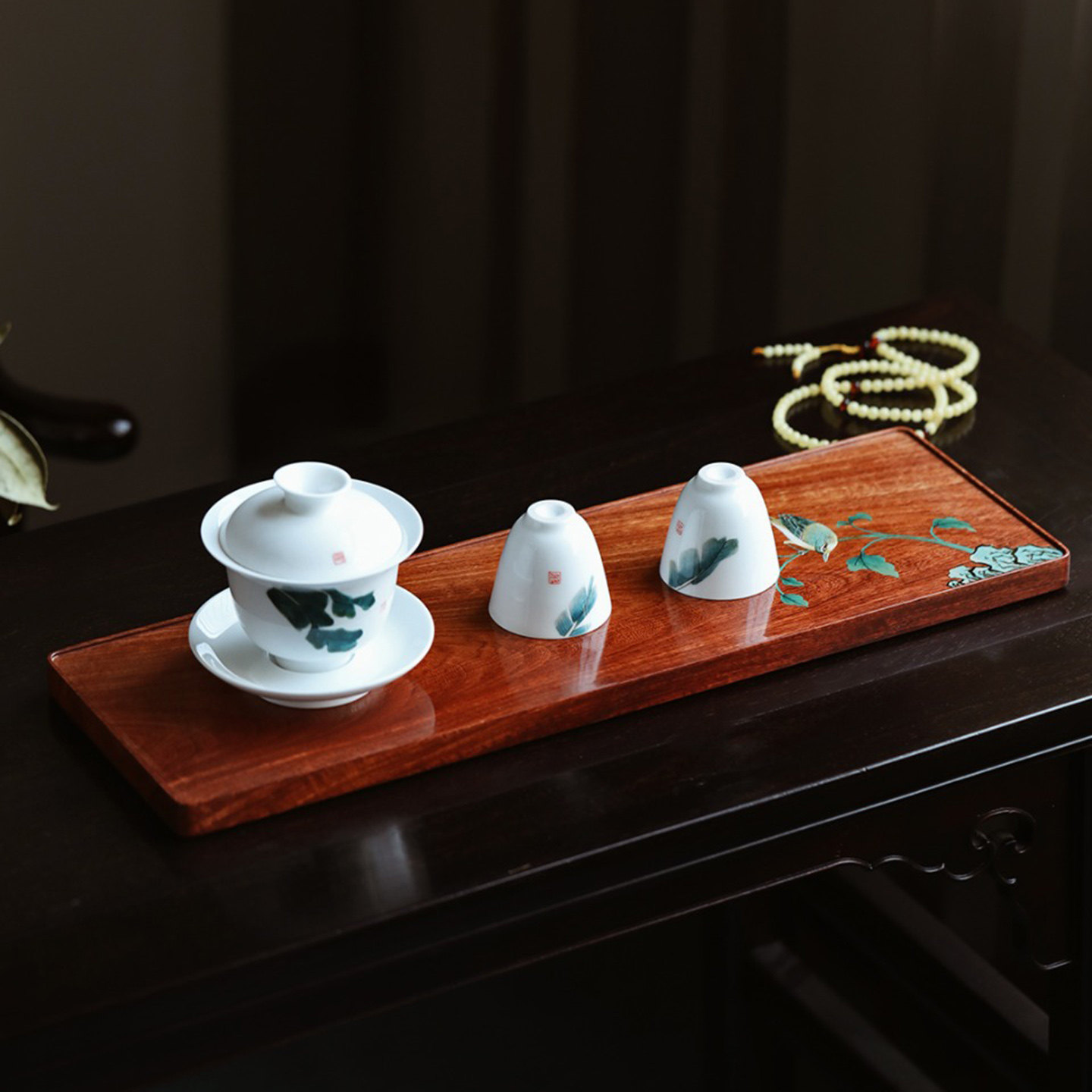 濮暹缅甸花梨木茶盘干泡台新中式禅意一人家用宋式美学小型热销榜
