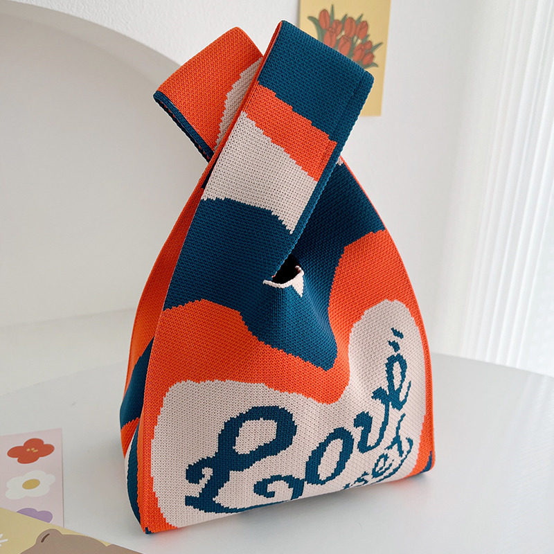 FRESH AND CUTE KNITTED BAG VERSATILE ONE-SHOULDER HANDBAG HAND-TO-HAND BAG