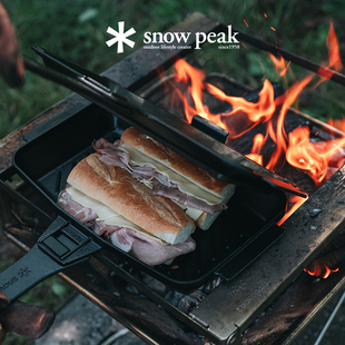 snowpeak雪峰露营户外TAKIBI折叠烤盘篝火三明治铸铁烤盘GR 050