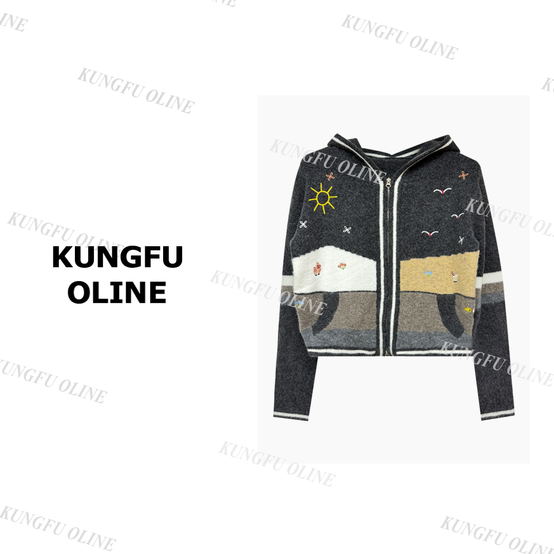 【小妖】KS40-62秋冬新款连帽拉链开衫上衣女气质时尚百搭针织衫