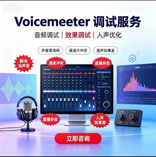 Voicemeeter远程调试音频路由效果配置 虚拟声卡搭建直播音频设置