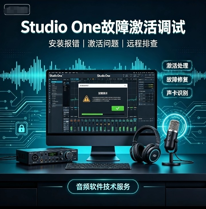 studioone机架效果重装声卡故障修复远程调试直播调音师人声优化图片