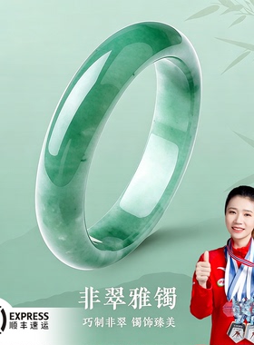 正品天然温润如玉非洲翠手镯石英质玉送女友长辈礼物