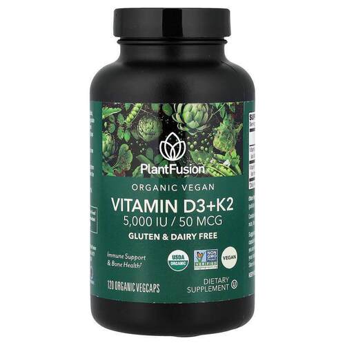 PlantFusion,Organic Vegan, Vitamin D3 + K2