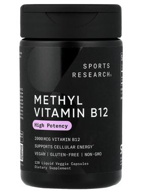Sports Research,Methyl Vitamin B12, 2,000 mcg, 120 Liquid Ve