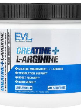 EVL,肌酸 + L-精氨酸，原味，7.05 盎司（200 克）