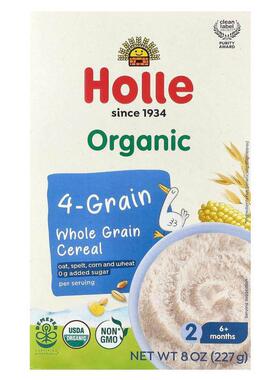 Holle,有机 4 谷物全谷物燕麦片，6 个月以上，8 盎司（227 克）