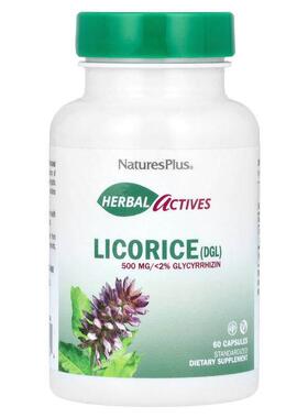 NaturesPlus,草本活性物质，甘草（DGL），500 毫克，60 粒胶囊