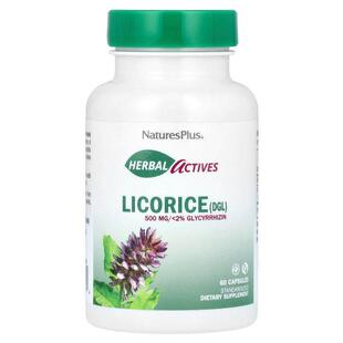 NaturesPlus,草本活性物质，甘草（DGL），500 毫克，60 粒胶囊