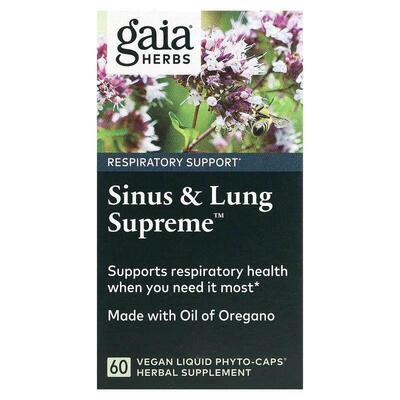 Gaia Herbs,优质鼻窦和肺部支持配方，60 粒全素食液体 Phyto-Cap
