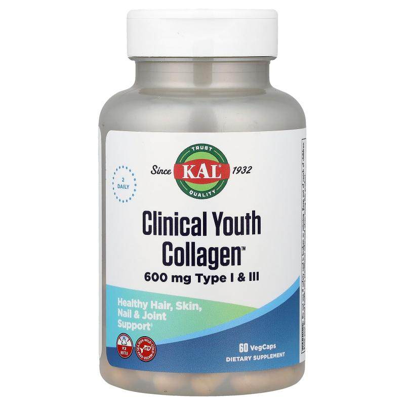 KAL,Clinical Youth Collagen 胶原蛋白，60 粒素食胶囊