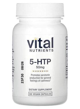 Vital Nutrients,5-HTP，50 毫克，60 粒全素胶囊
