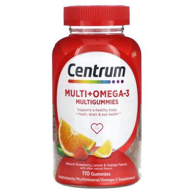 Centrum,Multi+Omega-3 多维生素软糖，天然草莓、柠檬和橙味，11