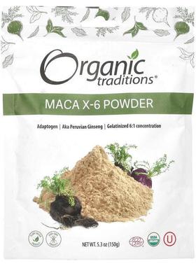 Organic Traditions,玛卡 X-6 黑色和紫红色，5.3 盎司（150 克）