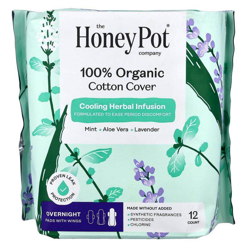 The Honey Pot Company,有机草本浸入式护翼卫生巾,夜用
