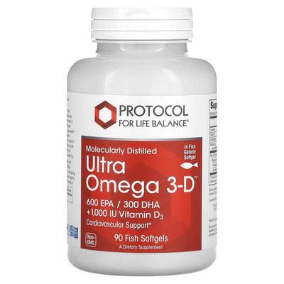 Protocol for Life Balance,Ultra Omega 3-D，90 粒鱼软胶囊