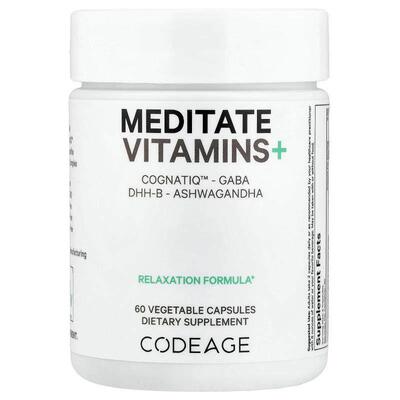 Codeage,冥想维生素+，CognatiQ、GABA、DHH-B，南非醉茄味，60