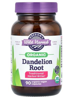 Oregon's Wild Harvest,有机蒲公英根，90 粒全有机素胶囊（每粒
