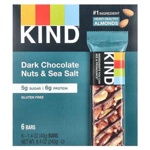 KIND 根 盎司 1.4 黑巧克力坚果和海盐 蛋白棒 Bars 每根