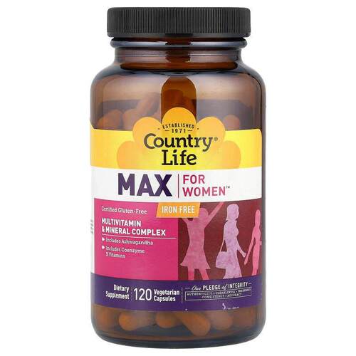 乡村生活,Max for Women™，多维生素和矿物质复合物，无铁，120