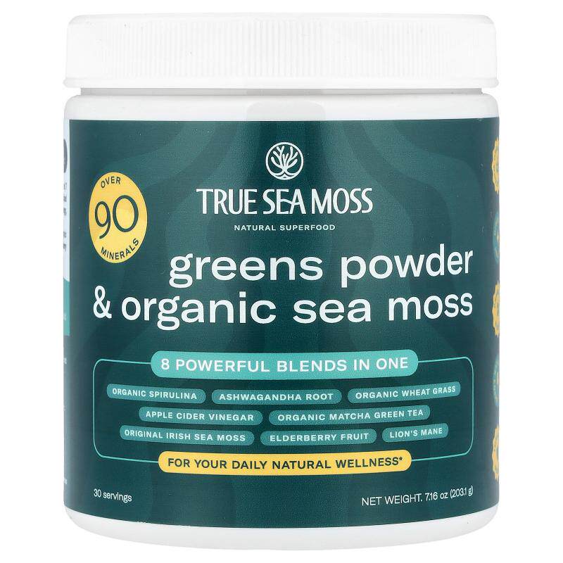 True Sea Moss,天然 Superfood，绿色蔬菜粉和有机海苔，7.16 盎2