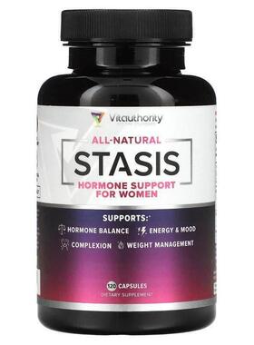 Vitauthority,Stasis 女性天然荷尔蒙支援，120 粒胶囊
