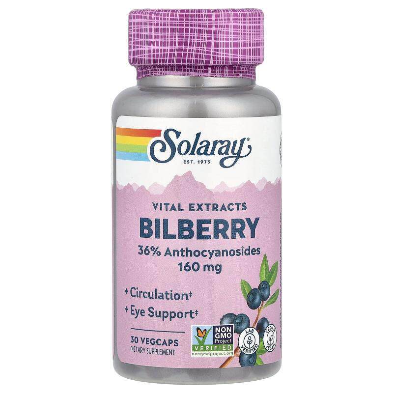 Solaray,重要提取物,欧洲越橘,30 粒素食胶囊