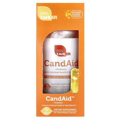 Zahler,CandAid，+ 益生菌，60 粒缓释胶囊