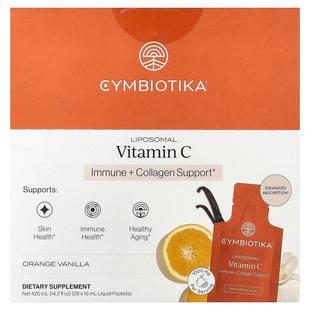 Cymbiotika,Liposomal Vitamin C, Orange Vanilla, 28 Packets,