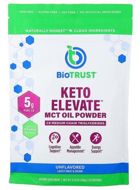 BioTRUST,Keto Elevate™，中链甘油三酯油粉，原味，6.35 盎司（1