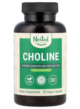 Nested Naturals,胆碱，90 粒全素胶囊（每粒胶囊 250 毫克）