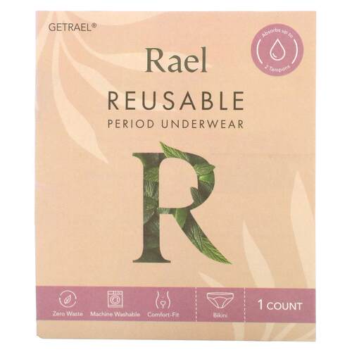 Rael,Reusable Period 内衣，比基尼，小号，黑色，1 件