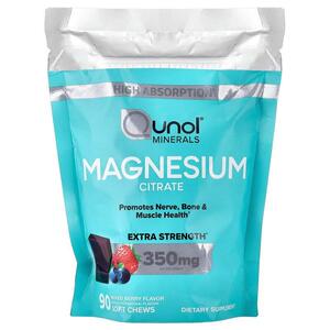 Qunol,Magnesium Citrate, Mixed Berry, 90 Soft Chews (175 mg