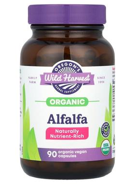 Oregon's Wild Harvest,有机紫花苜蓿，90 粒有机全素胶囊（每粒