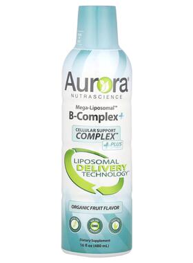Aurora Nutrascience,Mega-Liposomal B 复合物+，有机水果味，16
