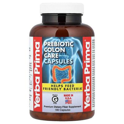 Yerba Prima,益生元Colon Care，180 粒胶囊