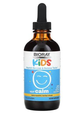 Bioray,儿童， NDF Calm，自然护理草本滴剂，香草味，4 液量盎司